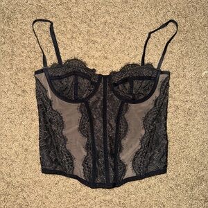 Black corset lace top